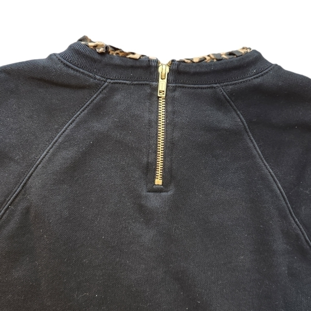 J. CREW Leopard Ruffle Pullover Medium - Picture 7 of 8